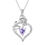Thumbnail: Beautlace 925 Sterling Silver Birthstone Necklace Rose Flower Heart Pendant Jew