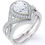 Thumbnail: JeenMata 1.5 Carat Pear Cut Moissanite Wedding Set - Bridal Set - Art Deco Ring