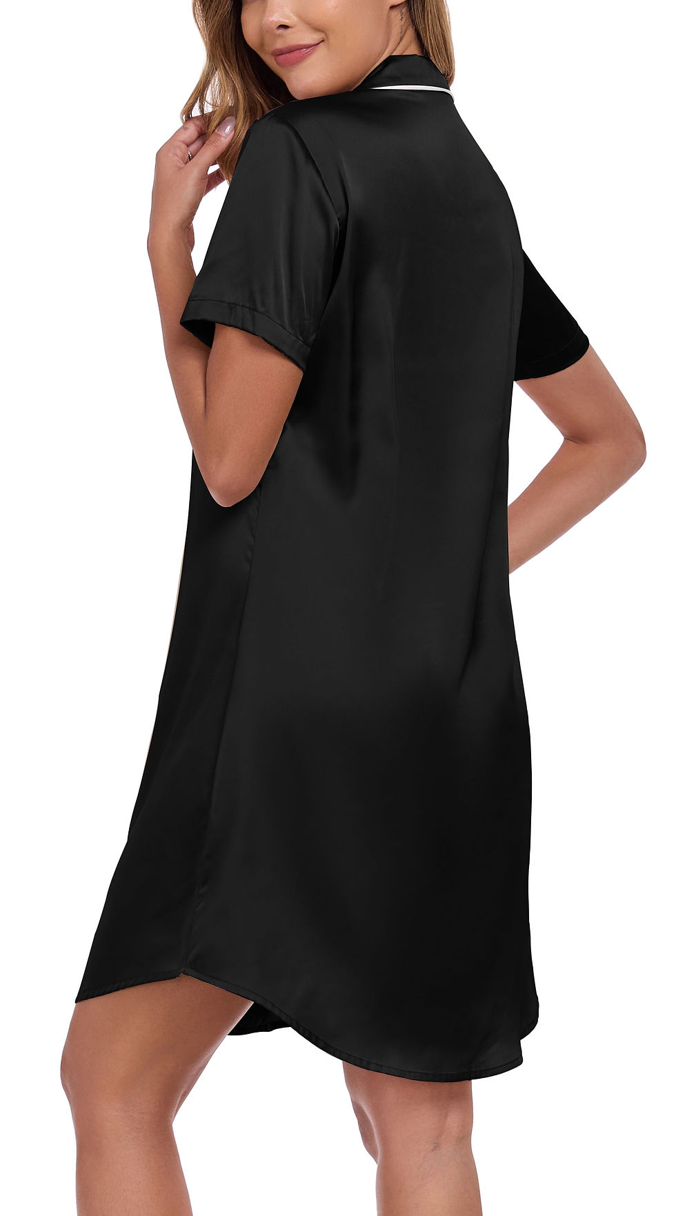 Thumbnail: DreamFish Women's Summer Nightshirt Button Down Short Sleeve Sleepshirt Lightwe