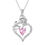 Thumbnail: Beautlace 925 Sterling Silver Birthstone Necklace Rose Flower Heart Pendant Jew