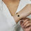 Thumbnail: JeenMata Black Flower Link Bracelet in Yellow Gold Plated