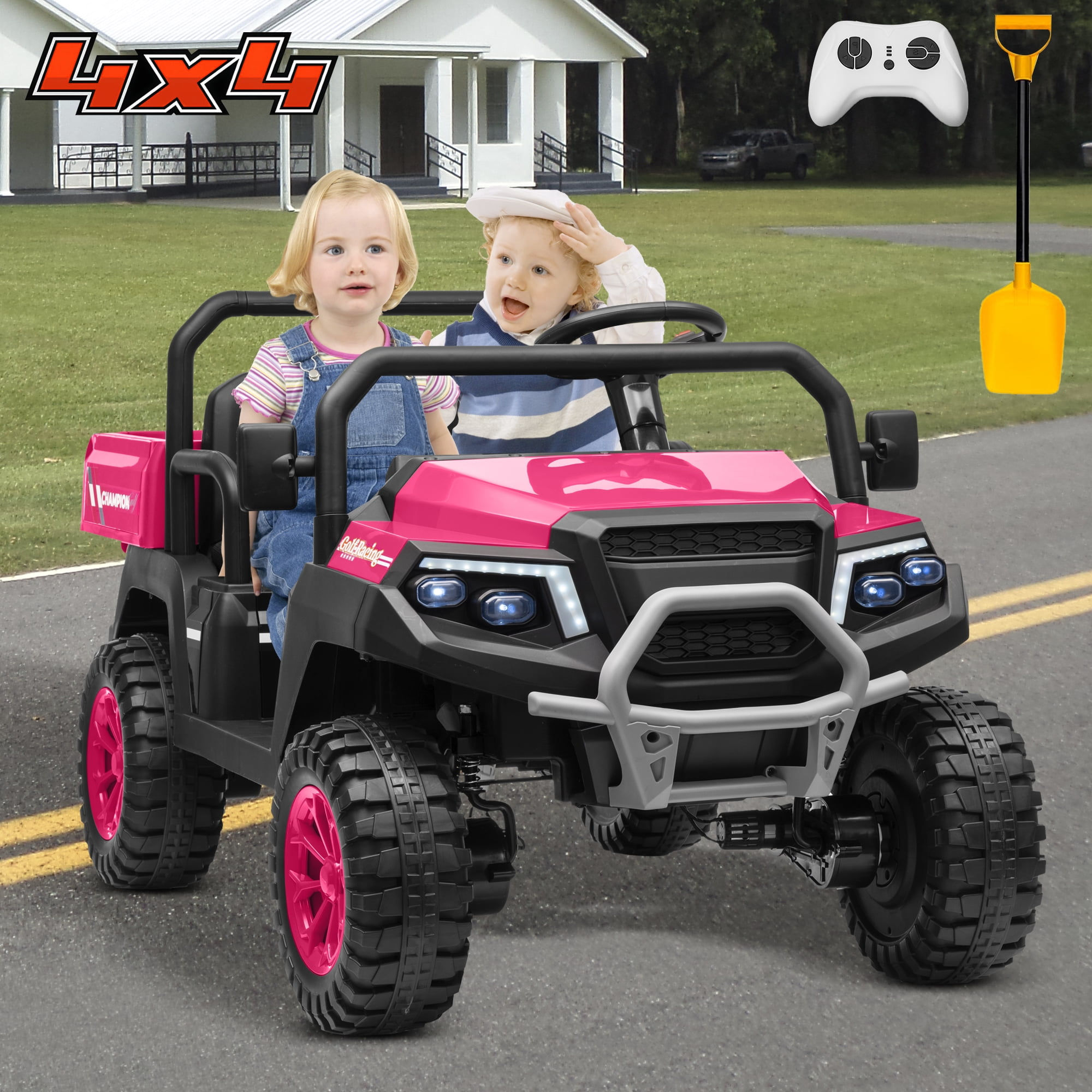 24V 4WD Ride on UTV Toys for Kids w/Parent Remote Control, 2 Seater  7AH Kids B