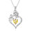 Thumbnail: Beautlace 925 Sterling Silver Birthstone Necklace Rose Flower Heart Pendant Jew
