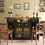 Thumbnail: Loomie Bar Table Cabinet with LED & Drawer, Mini Liquor Bar with 8-Tier Storage