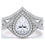 Thumbnail: JeenMata 1.5 Carat Pear Cut Moissanite Wedding Set - Bridal Set - Art Deco Ring