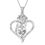 Thumbnail: Beautlace 925 Sterling Silver Birthstone Necklace Rose Flower Heart Pendant Jew