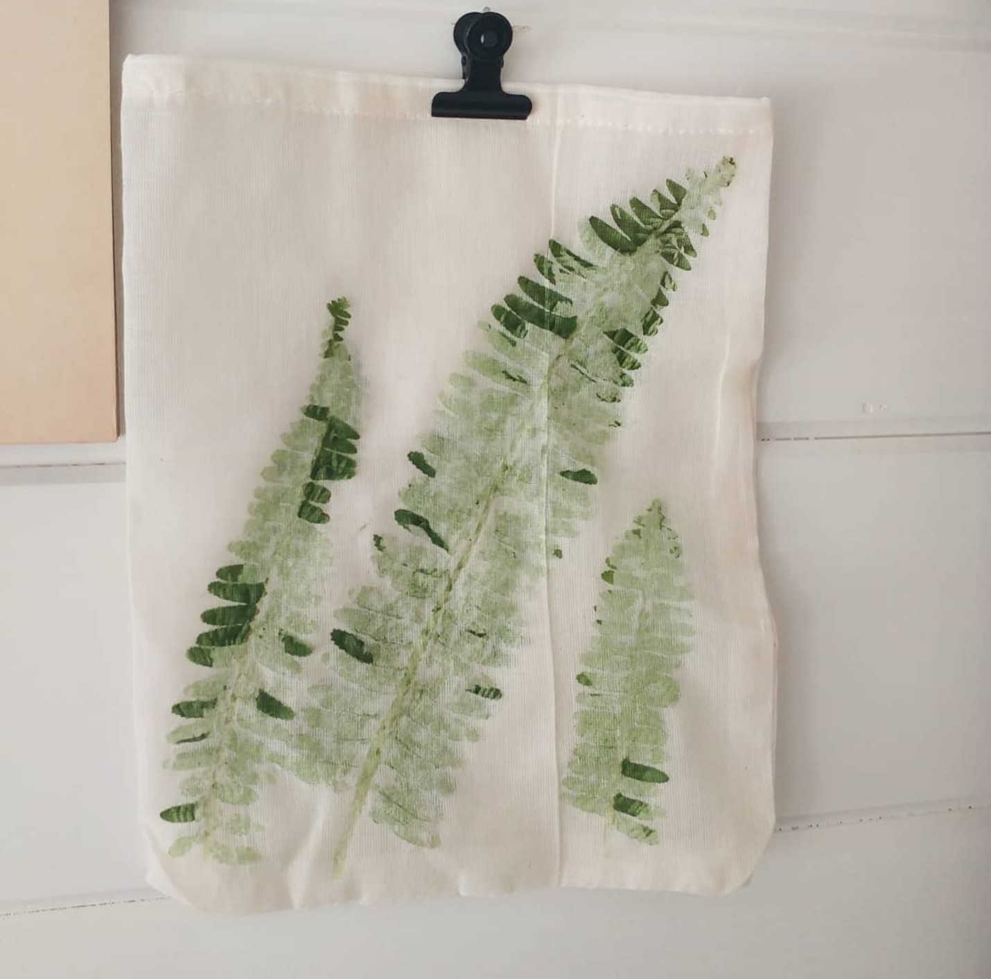 Botanical print hanging on wall