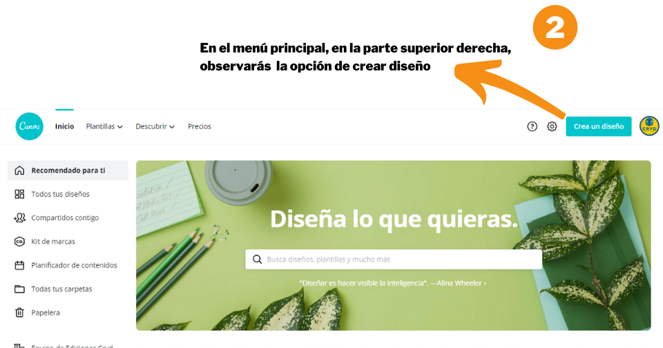 Cómo crear un post de Instagram en Canva - Paso 2