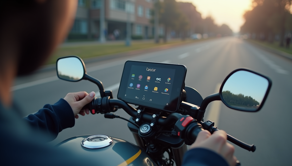 Aoocci set up on a motorcycle handlebars