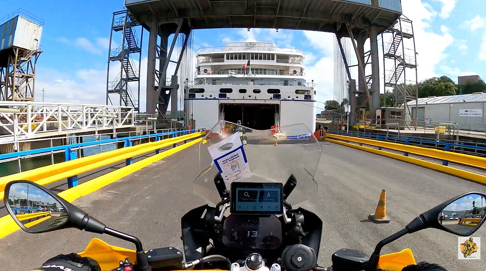 Motorbike boarding Pont Aven Brittany Ferries