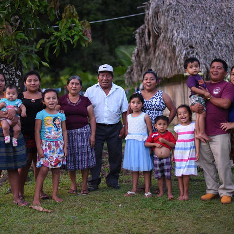 Family photo of cacao farmer with his family 
