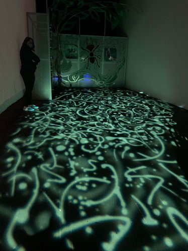 Working with the lighting director to develop custom light stencils that reinforce the story while visitors watch and interact with the immersive theater experience.