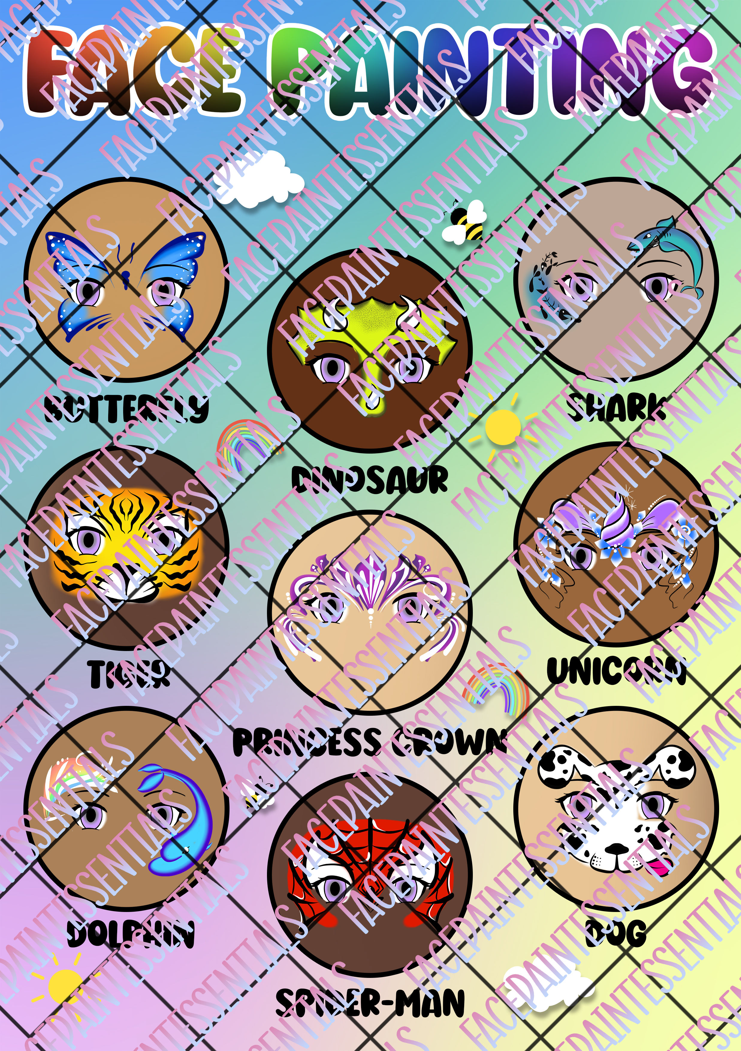 Popular Face Painting Design Board