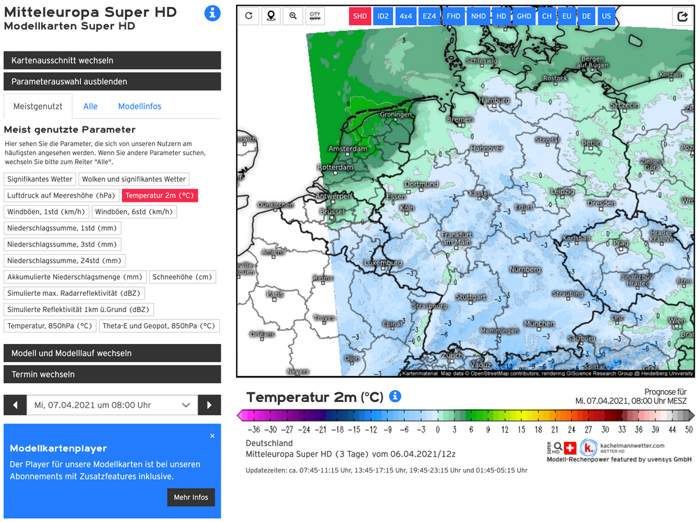 Wettervorhersage mit KachelmannWetter