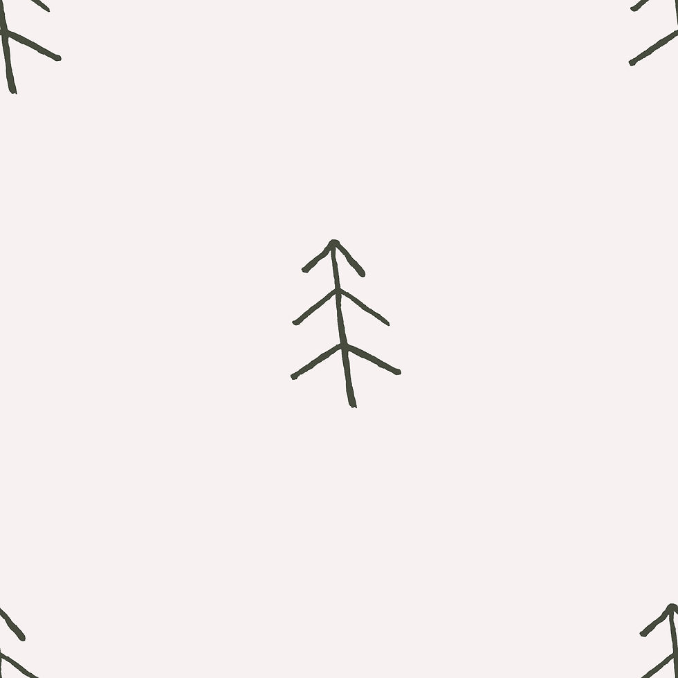 Simple Pine Tree on light linen