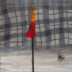 José Enguídanos - Sacrificio, 2023, Óleo sobre madera, 30 x 30 cm