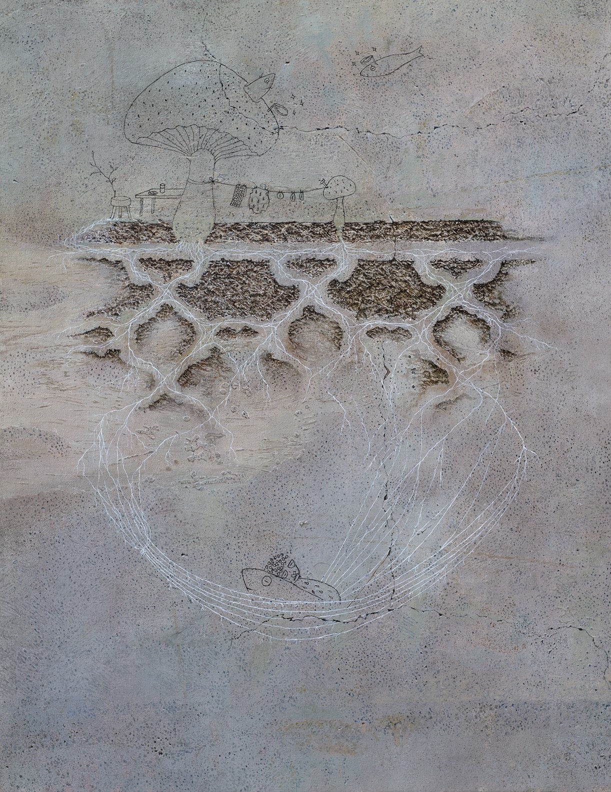 Kitazu&Gomez - Esgrafiado con micelio