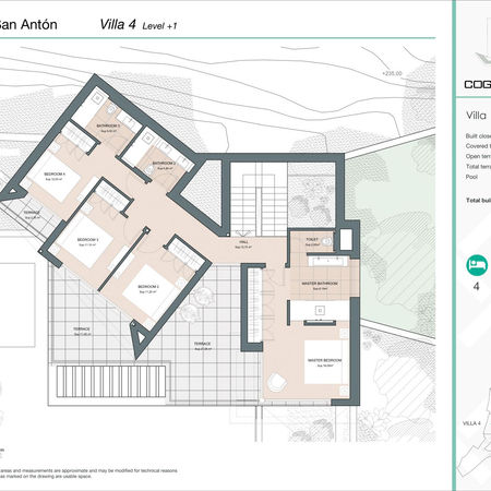 Villa Castaño is the fourth villa within the exclusive gated community of Pinares Hills in Pinares de San Antón, just north of Málaga City Centre. This modern property, part of a prestigious development, boasts a total built area of 566 m², with an interior space of 319 m². Floor-to-ceiling glass throughout the villa allows natural light to flood the open-plan living spaces, offering breathtaking panoramic views. The minimalist kitchen, included in the price, can be customised to your preferences and flows seamlessly into an elegant dining area, perfect for daily use and entertaining.
The villa features 4 stylish bedrooms and 3 contemporary bathrooms, all designed with both aesthetics and comfort in mind. The living room, framed by expansive sliding glass doors, opens onto a spacious terrace that offers stunning views of the surrounding landscape. The outdoor area is equally impressive, featuring a private saltwater infinity pool, expansive south-facing terraces, and beautifully landscaped gardens. Villa Castaño also includes 3 dedicated parking spaces for residents and guests.
Located just 7 minutes from the iconic Malagueta Beach and Málaga City Centre, Villa Castaño offers the ideal balance of tranquility and convenience. Residents enjoy the peace and privacy of a gated community while remaining close to top restaurants, shopping, and cultural attractions. The villa is finished to the highest standards and includes modern amenities such as a wine cellar, an entertainment room, and a private office, making it perfect for luxurious living and hosting guests.
Listed at €2,400,000, Ref HRB-00424P
Villa in Pinares de San Antón, Málaga - Este
4 bedrooms
3 bathrooms
566 m² built
319 m² interior space
247 m² terraces
870 m² plot
Private Pool
Private Garden
Private Garage with 3 parking spaces
Completion in 2025.