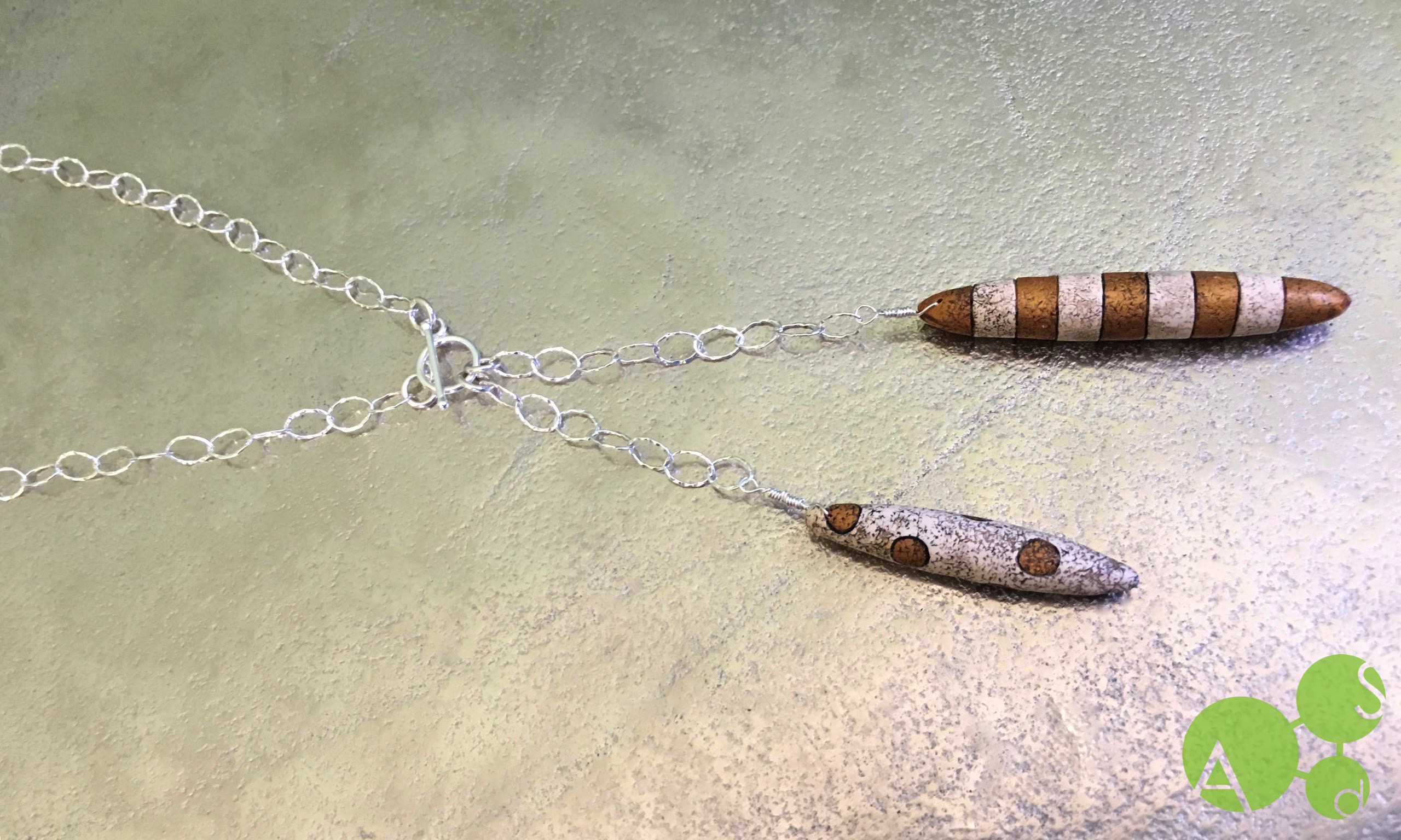Chained Ellipsoid Drop Necklace