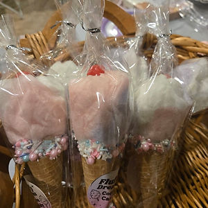 Cotton Candy in a Ice Cream Cone