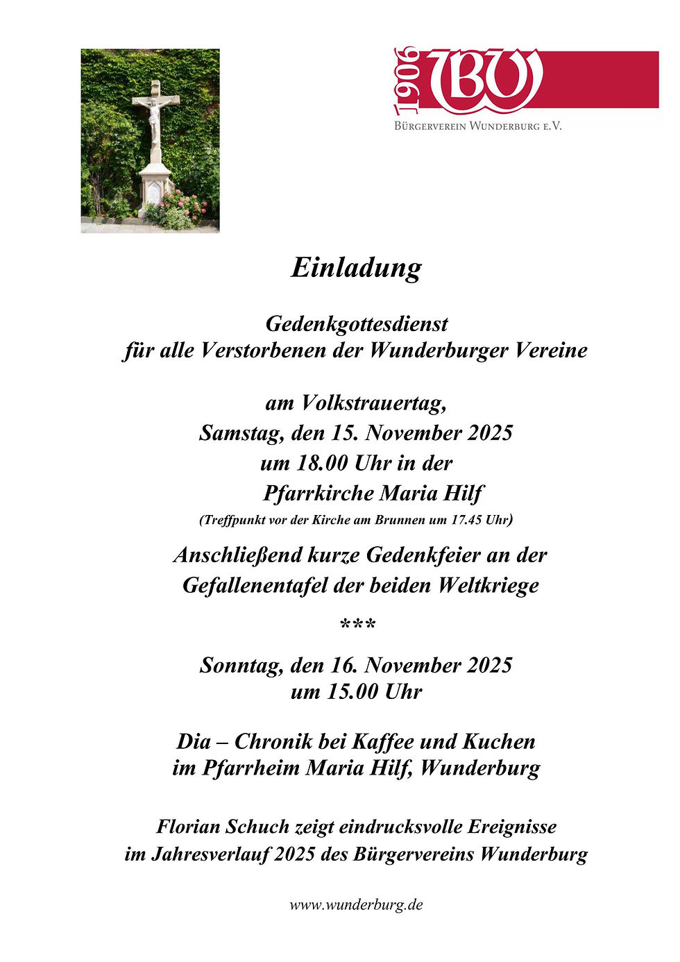 Volkstrauertag und Dia-Chronik 2025