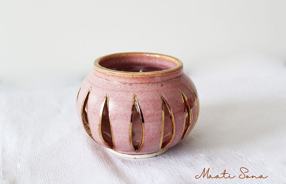 Thumbnail: Golden Ray Tea-Light Holder (Blush)