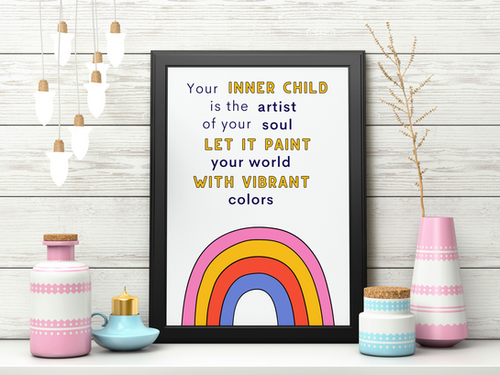 Inner Child Vibrant Colors Poster | Therapist Wall Decoration Digital ...