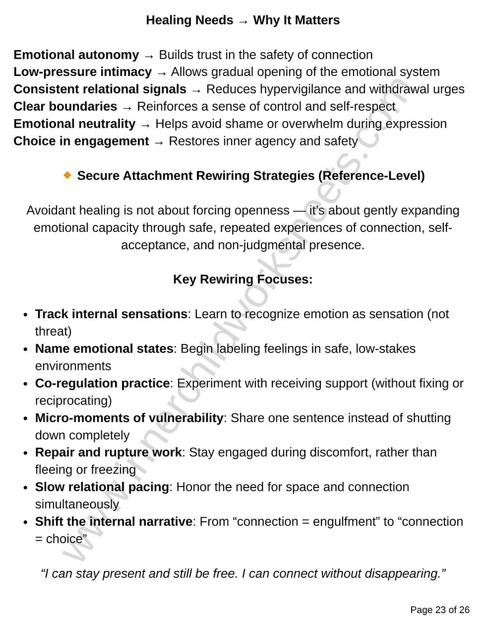 Thumbnail: Avoidant Attachment Reference Guide PDF