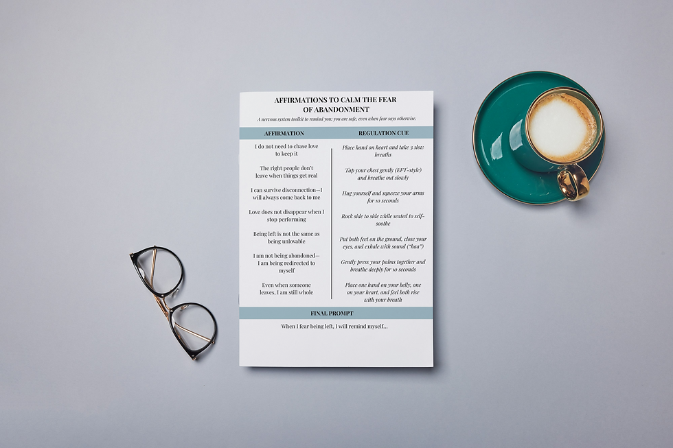 Fear of abandonment & anxious attachment worksheet PDF