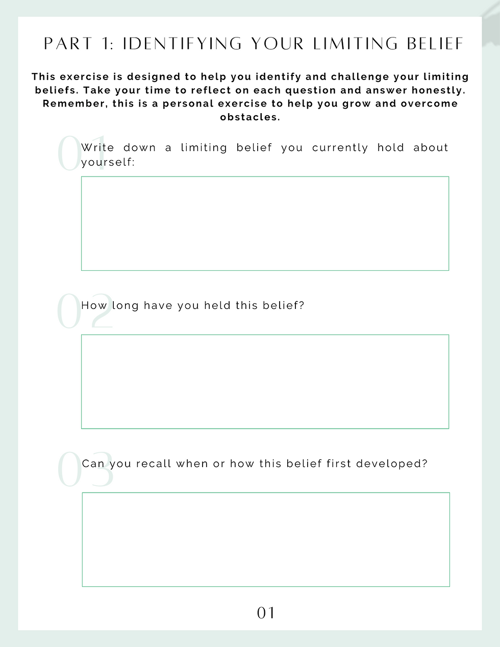 Thumbnail: Limiting Beliefs Worksheet PDF