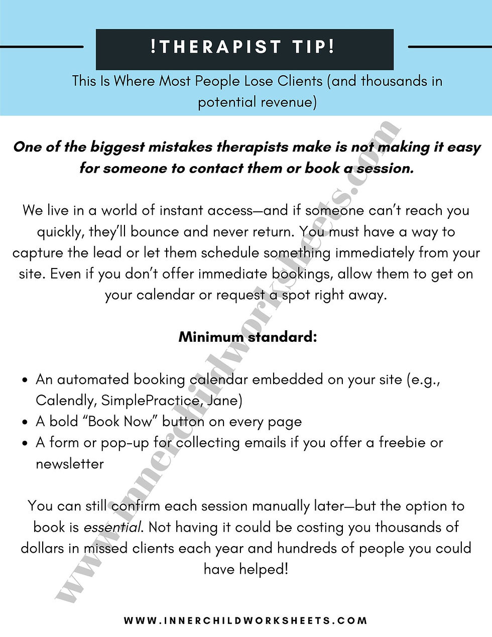 Thumbnail: website optimization guide for therapists PDF
