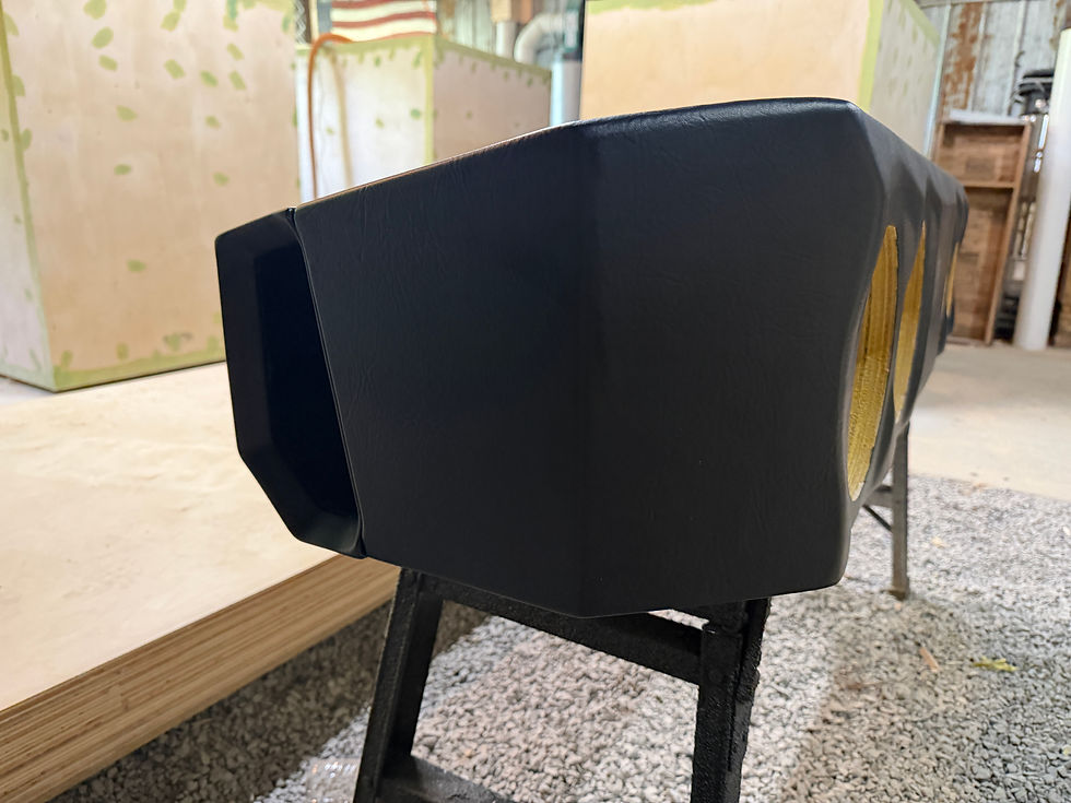 Thumbnail: 2008-2018 GM Crew Cab Quad 8s Subwoofer Box Black Wrapped left side close up