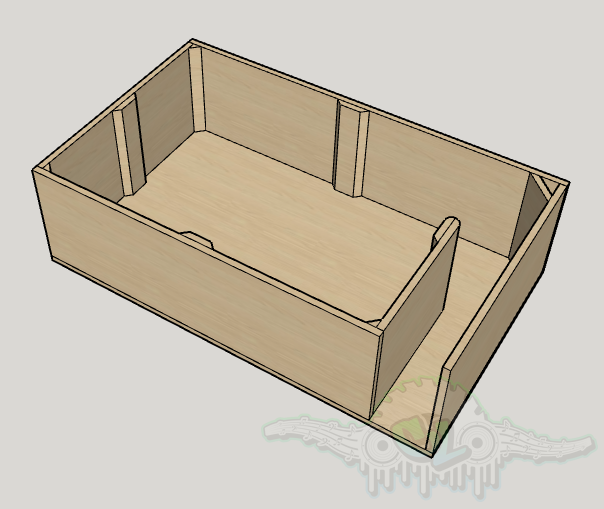 Thumbnail: Quad Sundown Audio LCS 12 SUV / Hatch Back Ported Subwoofer Box Plans inside view