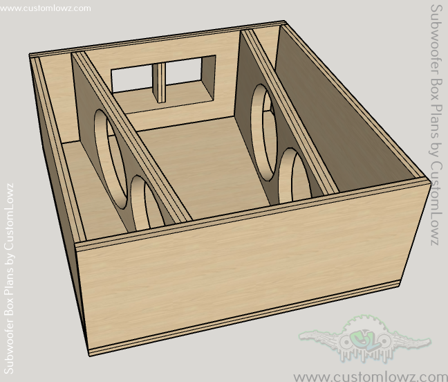 Thumbnail: 4 Skar Audio EVL 18s 4TH Order Blow Thru subwoofer box plans