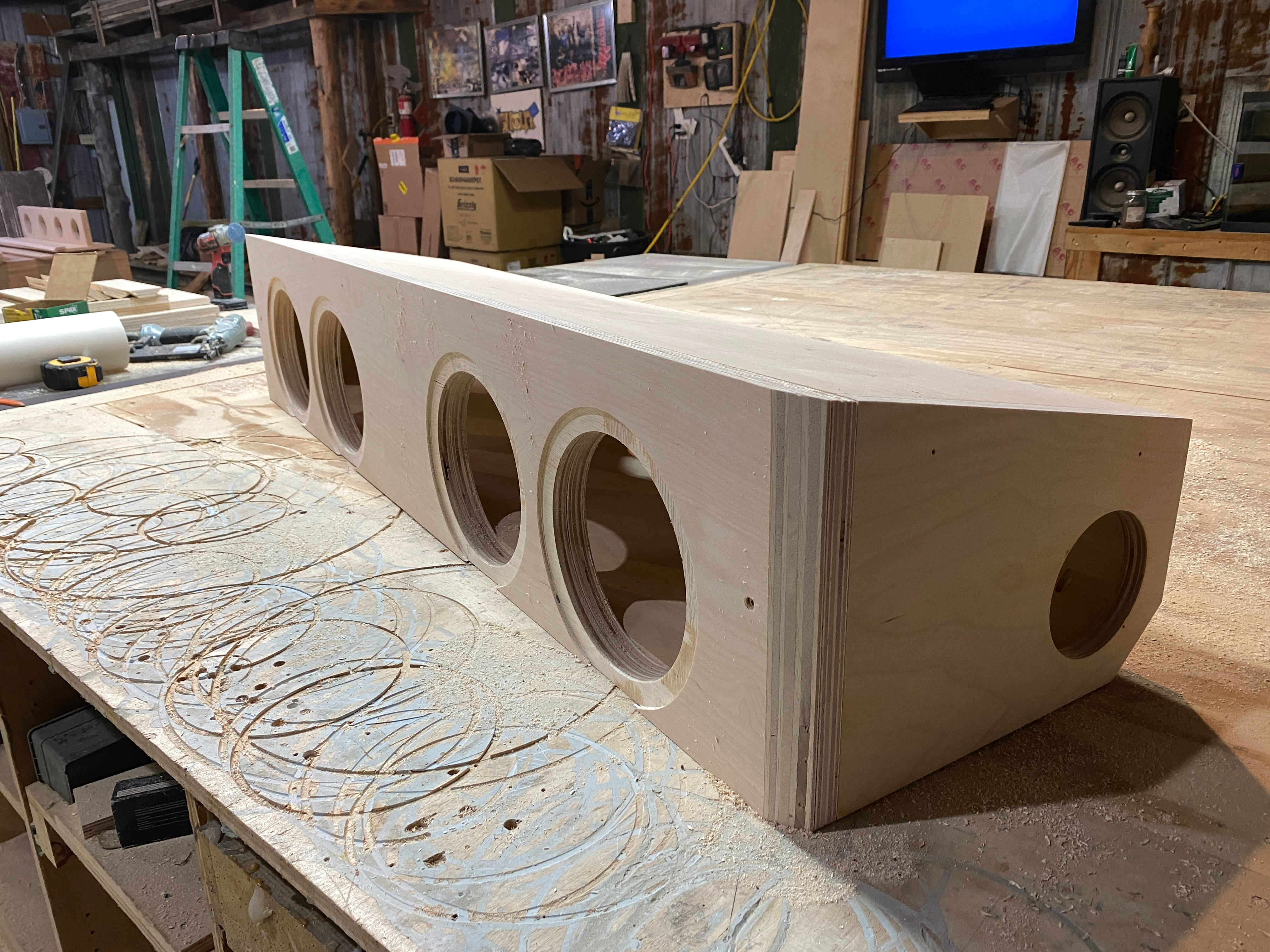 Ford Crew Flat Pack Ported Subwoofer Box (4) Skar Audio ZVX 8s right side view