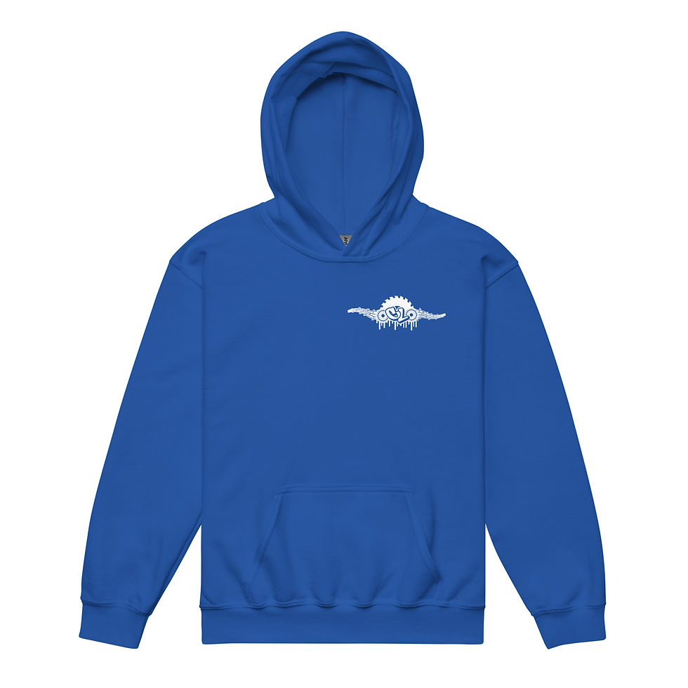 Thumbnail: White logo Youth heavy blend hoodie 