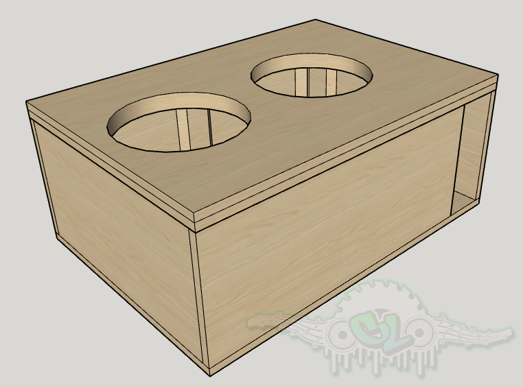 Thumbnail: Dual Rockford Fosgate P2 12" SUV / Hatch Back Ported Subwoofer Box Plans left side