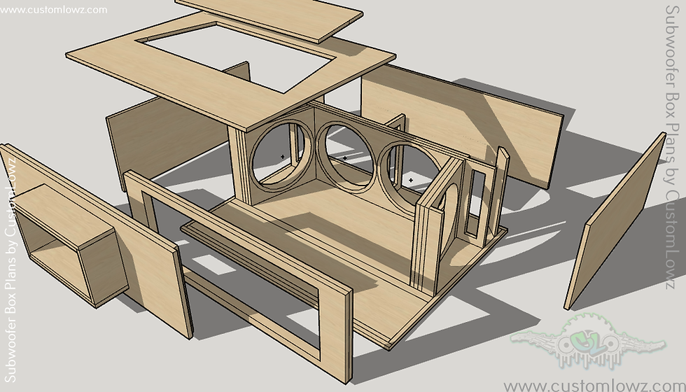 Thumbnail: 4 Skar Audio SDR 15s 4TH Order Blow Thru subwoofer box plans