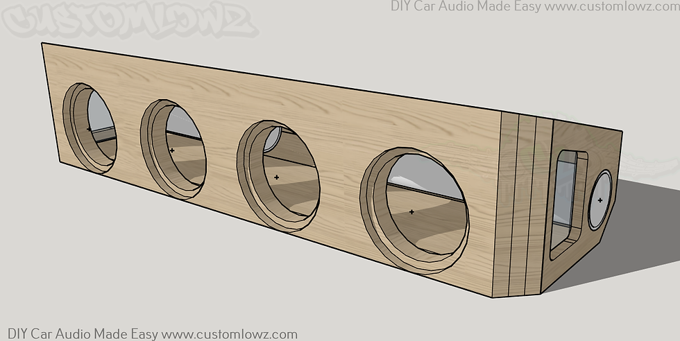 Thumbnail: 2017-2025 Ford F250-350 Crew Quad Concrete Audio C5 8s Subwoofer Box plan front right
