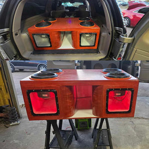 Kerf ported subwoofer box with lights and LEDS