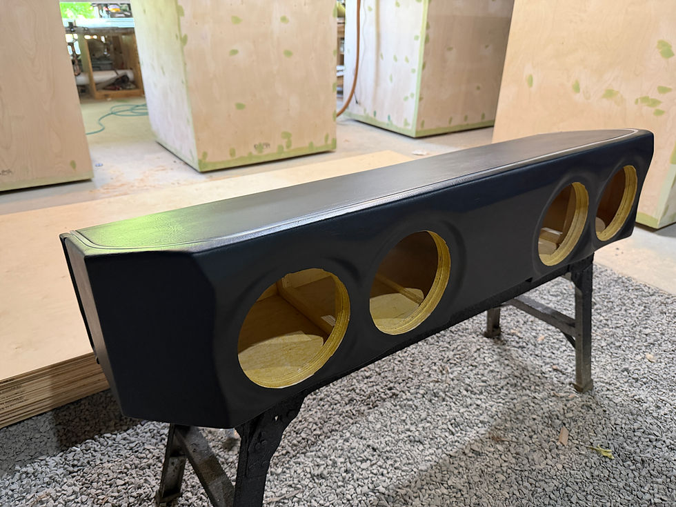 Thumbnail: 2008-2018 GM Crew Cab Quad 8s Subwoofer Box Black Wrapped front left side