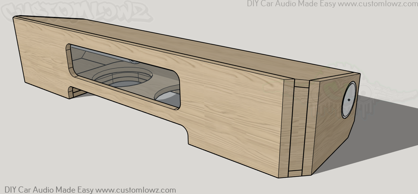 2008-2025 Ford F150 Crew Dual Audio Control Space Series 10 Subwoofer Box Plan front right