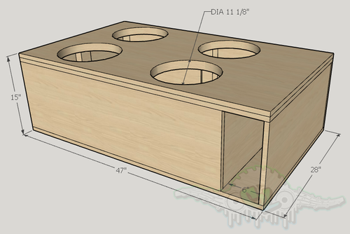 Quad Sundown Audio LCS 12 SUV / Hatch Back Ported Subwoofer Box