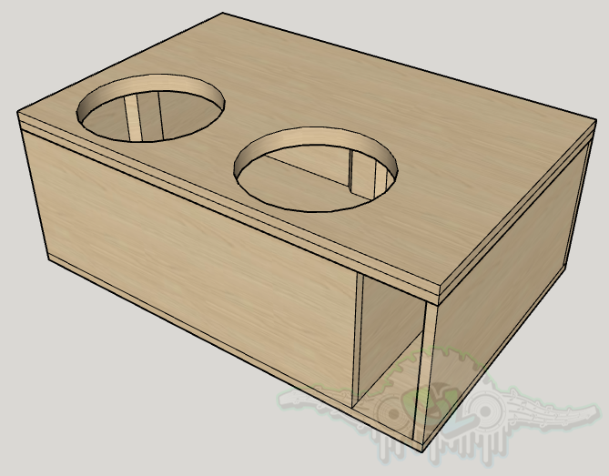 Thumbnail: Dual Massive Audio XL 12 Ported Subwoofer Box Plan right side