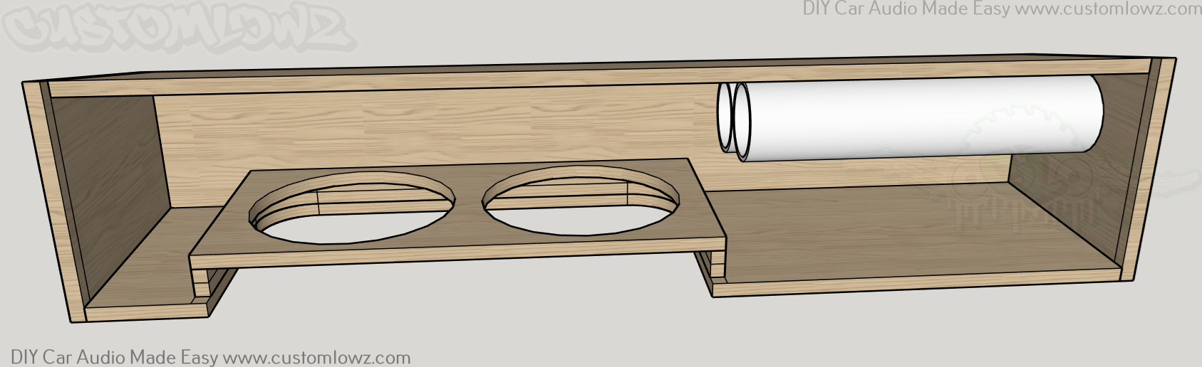 2008-2025 Ford F150 Crew Dual Sundown Audio SA Classic 12 Subwoofer Box Plan inside view
