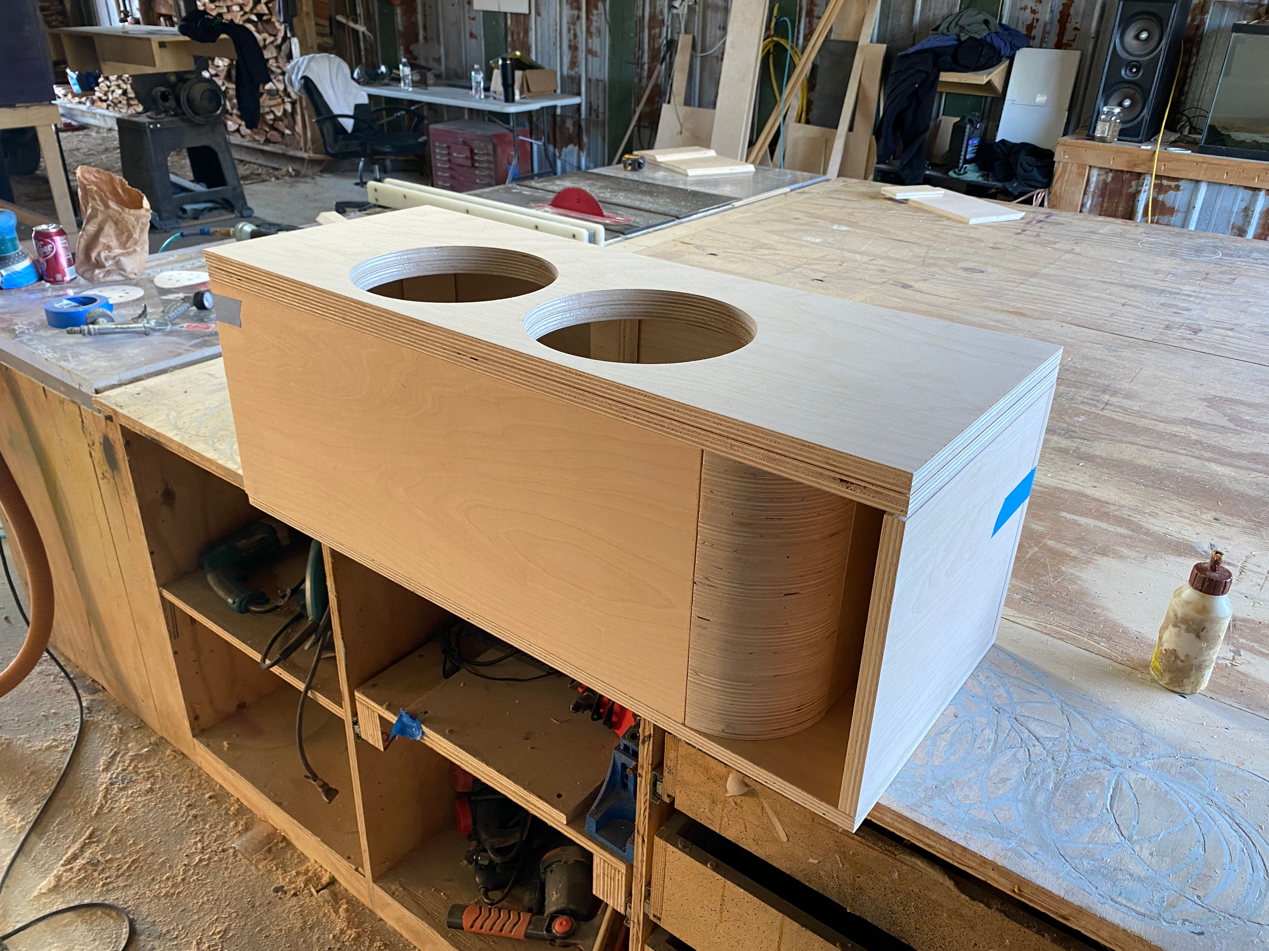 Dual Flat Pack Ported Subwoofer Box with Stack Fab Port