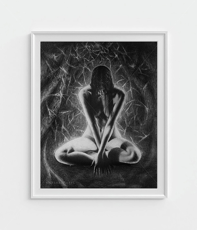 Eternal - Graphite and conte drawing