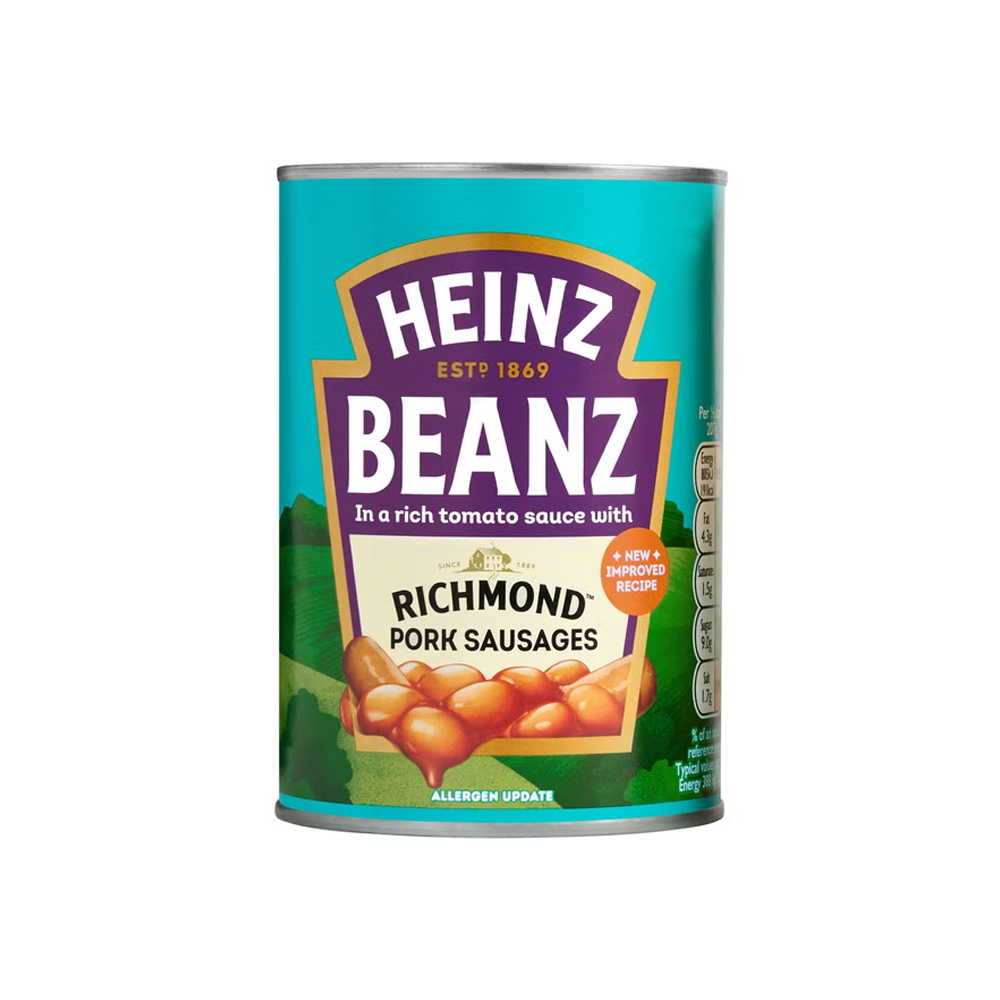 HEINZ - BAKED BEANS WITH PORK SAUSAGES - 415G