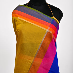 Multicolor Skirt-Border Silk Saree.
