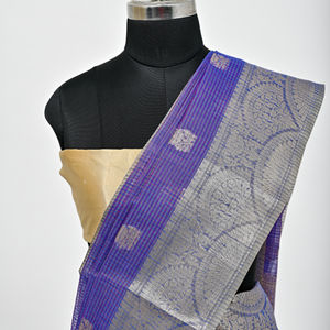 Check Jari Buta Silk Saree